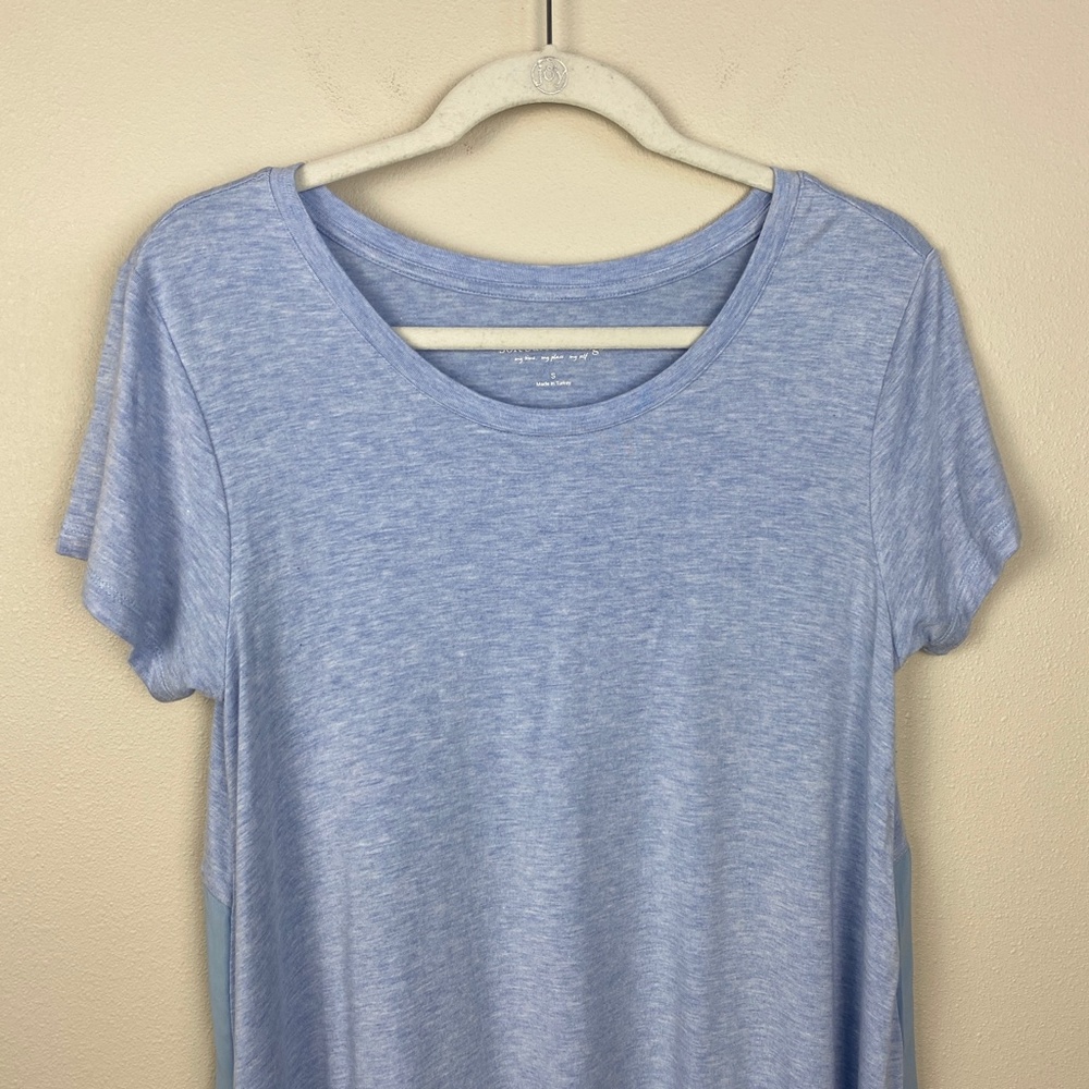 Soft Surroundings Hi-Low Short Sleeve Chiffon Back Tunic - Size Small - Picture 2 of 5